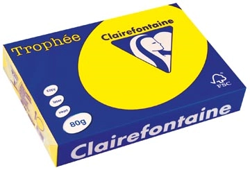 Een Clairefontaine Trophée Intens, gekleurd papier, A4, 80 g, 500 vel, fluogeel koop je bij ShopXPress