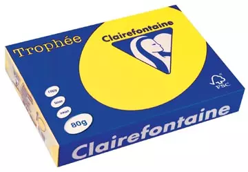 Een Clairefontaine Trophée Intens, gekleurd papier, A4, 80 g, 500 vel, zonnegeel koop je bij ShopXPress