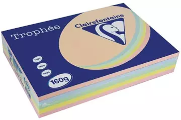 Een Clairefontaine Trophée Pastel A4, 160 g, 5x50 vel, geassorteerde kleuren koop je bij ShopXPress