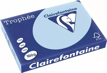 Een Clairefontaine Trophée Pastel, gekleurd papier, A3, 160 g, 250 vel, blauw koop je bij ShopXPress