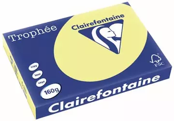 Een Clairefontaine Trophée Pastel, gekleurd papier, A3, 160 g, 250 vel, citroengeel koop je bij ShopXPress