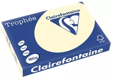 Een Clairefontaine Trophée Pastel, gekleurd papier, A3, 160 g, 250 vel, crème koop je bij ShopXPress