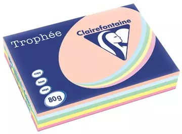 Een Clairefontaine Trophée Pastel, gekleurd papier, A3, 80 g, 5 x 100 vel, geassorteerde kleuren koop je bij ShopXPress