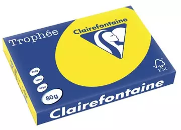 Een Clairefontaine Trophée Pastel, gekleurd papier, A3, 80 g, 500 vel, fluogeel koop je bij ShopXPress