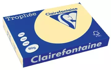 Een Clairefontaine Trophée Pastel, gekleurd papier, A3, 80 g, 500 vel, kanariegeel koop je bij ShopXPress