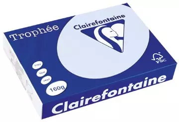 Een Clairefontaine Trophée Pastel, gekleurd papier, A4, 160 g, 250 vel, azuurblauw koop je bij ShopXPress