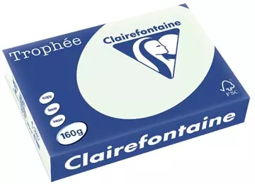 Een Clairefontaine Trophée Pastel, gekleurd papier, A4, 160 g, 250 vel, lichtgroen koop je bij ShopXPress