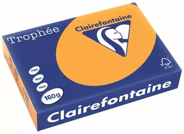 Een Clairefontaine Trophée Pastel, gekleurd papier, A4, 160 g, 250 vel, oranje koop je bij ShopXPress