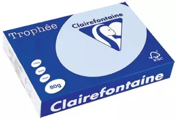 Een Clairefontaine Trophée gekleurd papier, A4, 80 g, 500 vel, azuurblauw koop je bij ShopXPress