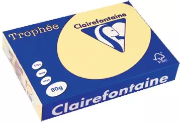 Een Clairefontaine Trophée gekleurd papier, A4, 80 g, 500 vel, kanariegeel koop je bij ShopXPress