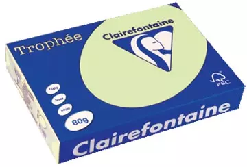 Een Clairefontaine Trophée gekleurd papier, A4, 80 g, 500 vel, lichtgroen koop je bij ShopXPress