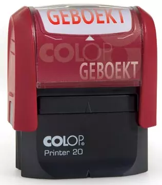 Een Colop formulestempel Printer tekst: GEBOEKT koop je bij ShopXPress