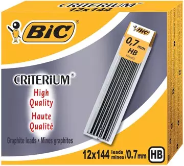 Een Bic criterium potloodstiften, 0,7 mm, HB, etui van 12 stuks koop je bij ShopXPress