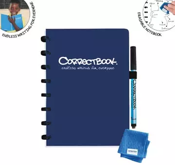 Buy your Correctbook A5 Original: uitwisbaar / herbruikbaar notitieboek, blanco, Midnight Blue (marineblauw) at Supplierz BV