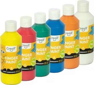 Een Creall vingerverf Happy, set met 6 flesjes van 250 ml in geassorteerde kleuren koop je bij ShopXPress