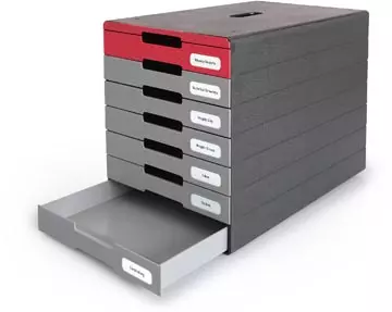Een Durable ladenblok Idealbox Pro, 7 laden, rood koop je bij ShopXPress