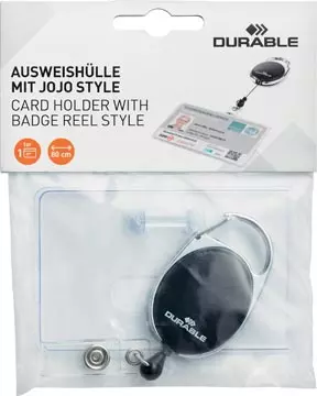Een Durable flexibele kaarthouder met afrolmechanisme style, zwart koop je bij ShopXPress