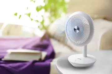 Een Domo tafelventilator My Fan, oplaadbaar via USB koop je bij ShopXPress