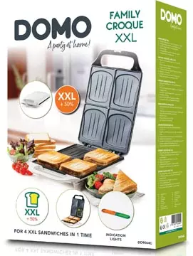 Een Domo croque monsieur machine Family Croque XXL, wit koop je bij ShopXPress