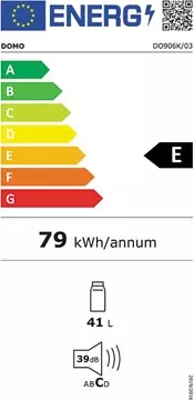 Een Domo mini koelkast 41 liter, energieklasse E, ft 44 x 47,50 x 50,40 cm, wit koop je bij ShopXPress