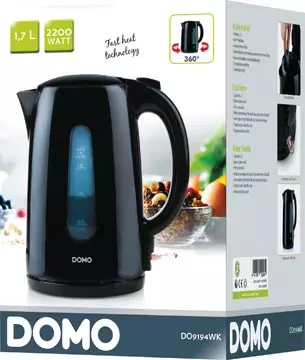 Een Domo waterkoker 360°, 1,7 liter, zwart koop je bij ShopXPress