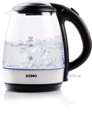 Een Domo waterkoker uit glas en RVS, 1,2 l, 2200 W koop je bij ShopXPress