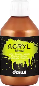 Een Darwi acrylverf Metal effect, flacon van 250 ml, brons koop je bij ShopXPress