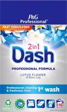 Een Dash Professional waspoeder 2-in-1 lotus en lelie, doos van 6,6 kg koop je bij ShopXPress