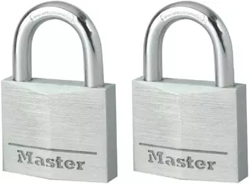 Een De Raat Master Lock hangslot met sleutelslot, model 9130EURT, pak van 2 stuks koop je bij ShopXPress