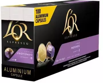 Een Douwe Egberts koffiecapsules L'Or Intensity 8, Lungo Profondo, pak van 100 capsules koop je bij ShopXPress