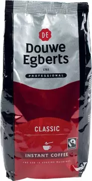 Een Douwe Egberts instant koffie, Classic, fairtrade, pak van 300 gram koop je bij ShopXPress