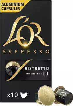 Een Douwe Egberts L'Or Intensity koffiecapsules, Ristretto, pak van 10 stuks koop je bij ShopXPress