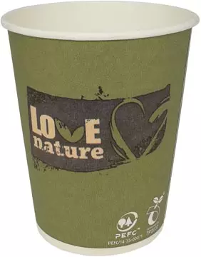 Een Drinkbeker Love Nature, uit karton, 150ml, pak van 100 stuks koop je bij Supplierz BV