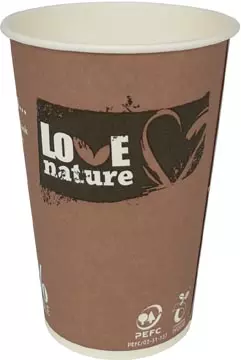 Een Drinkbeker Love Nature, uit karton, 180 ml, pak van 80 stuks koop je bij Supplierz BV