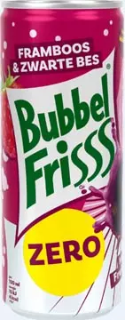 Een Dubbelfrisss Bubbelfrisss Framboos Zwarte Bes Zero 25 cl, pak van 12 stuks koop je bij ShopXPress