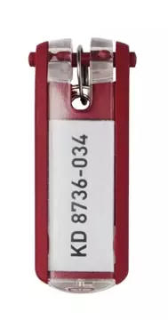 Een Durable sleutelhanger Key Clip, rood, pak van 6 stuks koop je bij ShopXPress