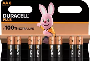 Een Duracell batterij Plus 100% AA, blister van 8 stuks koop je bij ShopXPress