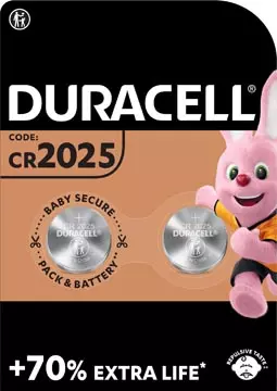 Een Duracell knoopcel Electronics CR2025, blister van 2 stuks koop je bij ShopXPress