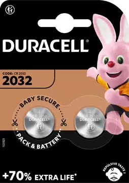 Een Duracell knoopcel Electronics DL/CR 2032, 3 volt, blister van 2 stuks koop je bij ShopXPress