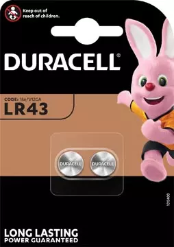 Een Duracell knoopcel Electronics LR43, blister van 2 stuks koop je bij ShopXPress