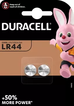 Een Duracell knoopcel Electronics LR44, blister van 2 stuks koop je bij ShopXPress