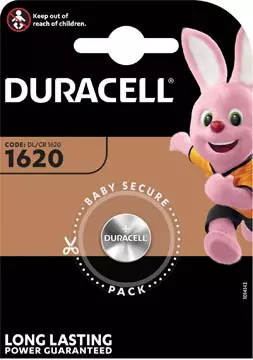 Een Duracell knoopcel Specialty Electronics CR1620, blister van 1 stuk koop je bij ShopXPress