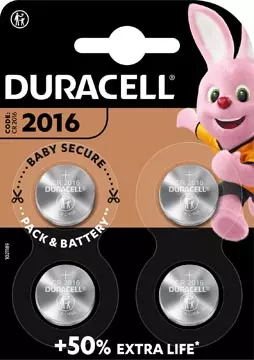 Een Duracell knoopcel Specialty Electronics CR2016, blister van 4 stuks koop je bij ShopXPress