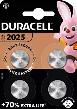 Een Duracell knoopcel Specialty Electronics CR2025, blister van 4 stuks koop je bij ShopXPress