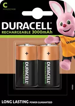 Een Duracell oplaadbare batterijen C, blister van 2 stuks koop je bij ShopXPress