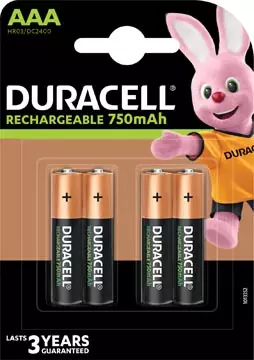 Een Duracell oplaadbare batterijen Recharge Plus AAA, blister van 4 stuks koop je bij ShopXPress