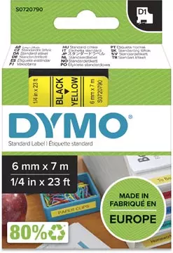 Een Dymo D1 tape 6 mm, zwart op geel koop je bij ShopXPress