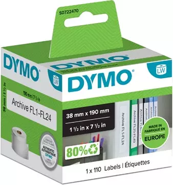 Een Dymo etiketten LabelWriter ft 190 x 38 mm, wit, 110 etiketten koop je bij ShopXPress