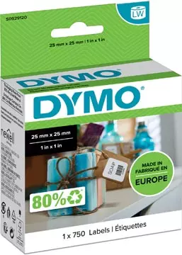 Een Dymo etiketten LabelWriter ft 25 x 25 mm, wit, 750 etiketten koop je bij ShopXPress