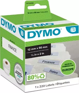 Een Dymo etiketten LabelWriter ft 50 x 12 mm, wit, 220 etiketten koop je bij ShopXPress